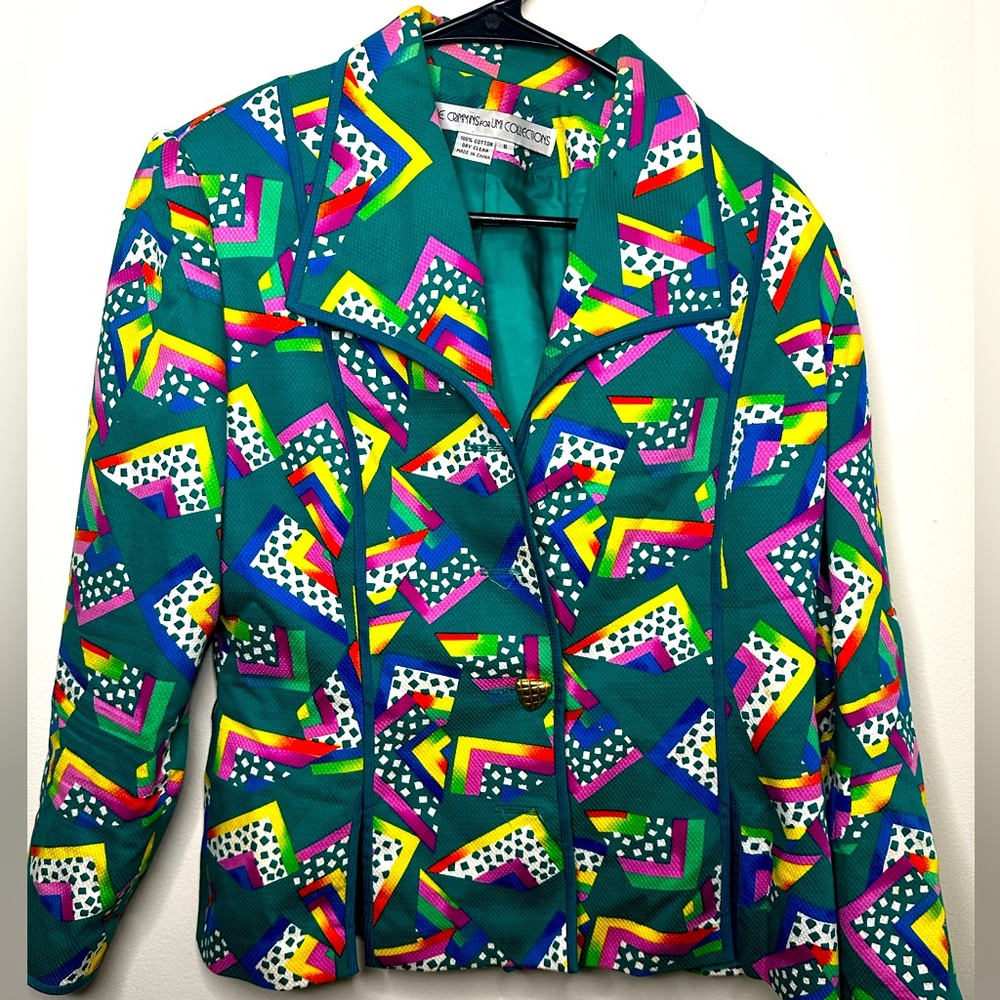 Vtg Anne Crimmins for UMI Collections Womens Blazer Multicolor Size 8